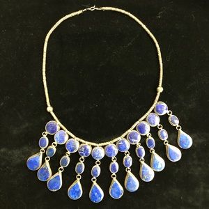 Silver and lapis lazuli necklace